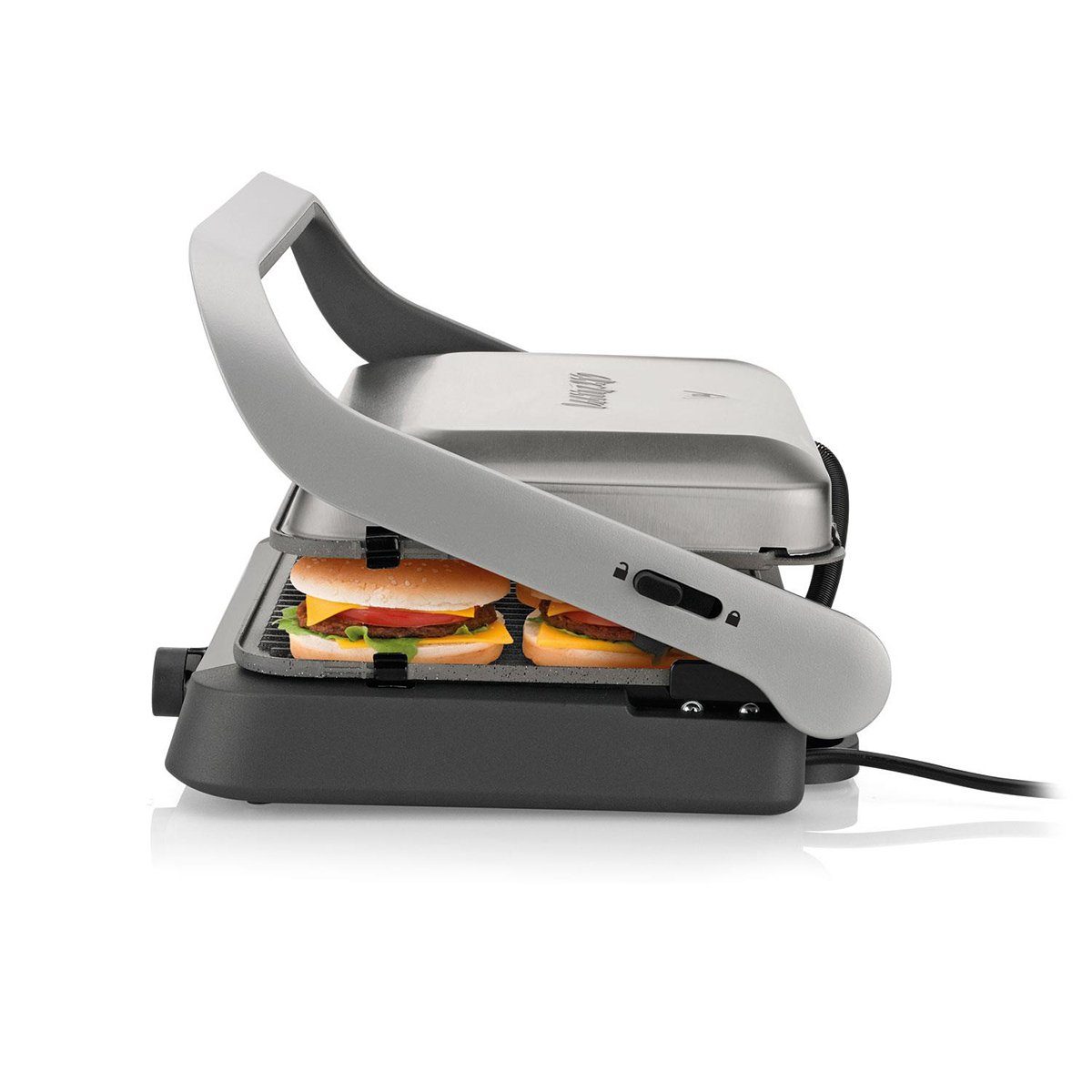 Arzum Sandwichmaker Sandwichmaker, Antihaft-Gusseisenplatte in Granitoptik, Edelstahl