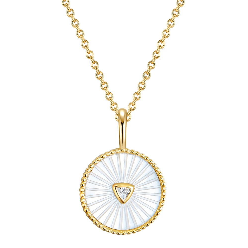Glanzstücke München Collier en argent Argent sterling Oxyde de zirconium (CZ) Nacre en Or jaune collier