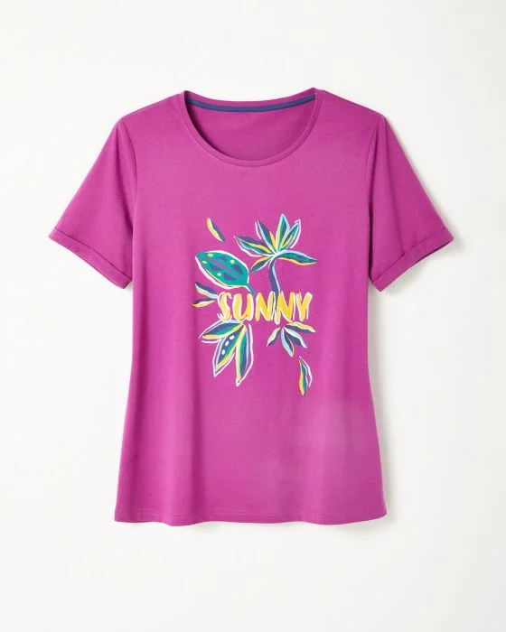 Tee-shirt de pyjama manches courtes pur coton peigné