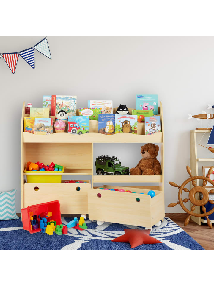 relaxdays Kinderregal in Holzfarben - (B)108 x (H)88 x (T)29 cm günstig kaufen onesize