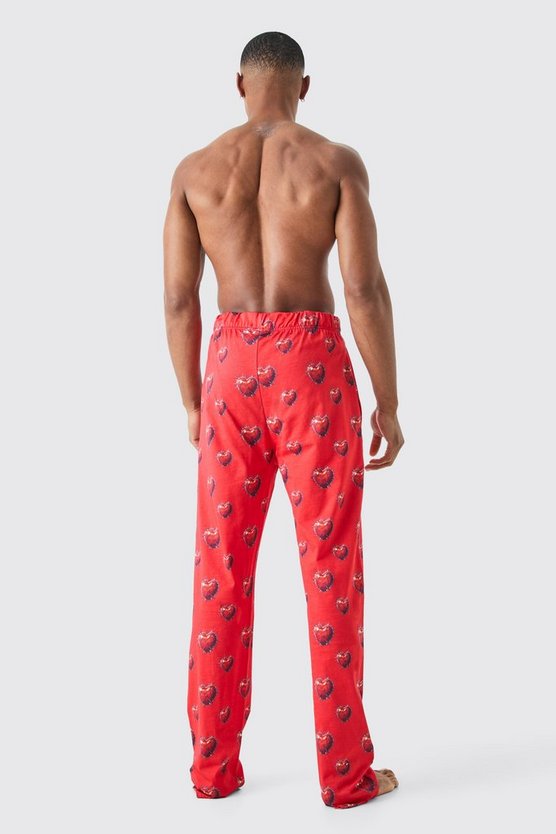 Loungewear-Hose mit Herz-Print