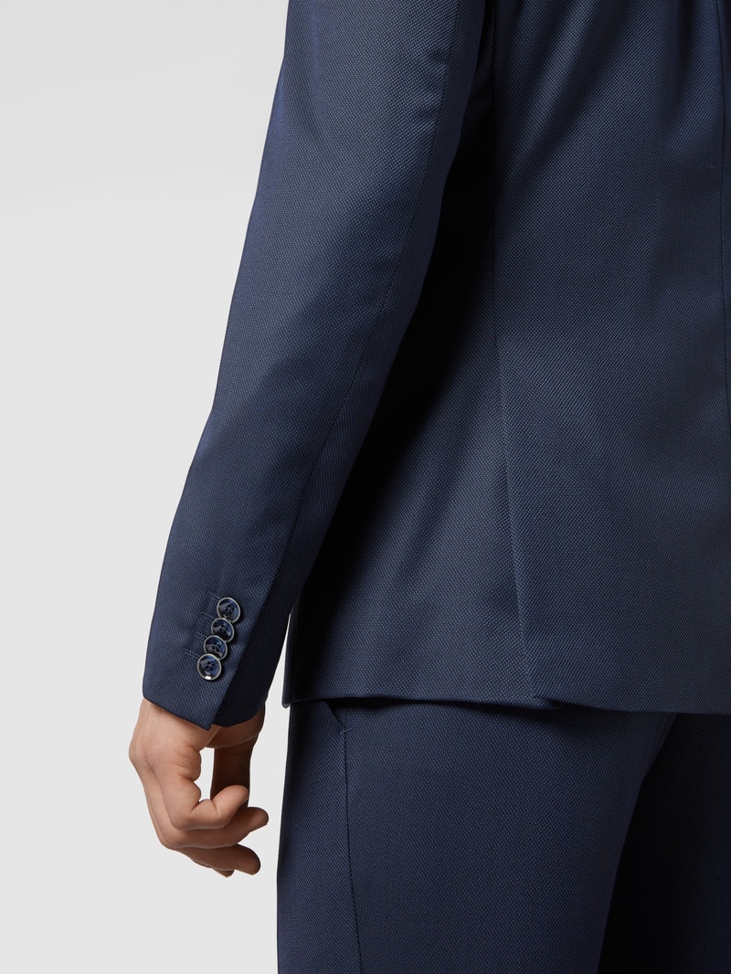 Slim Fit 2-Knopf-Sakko mit Webmuster in marineblau