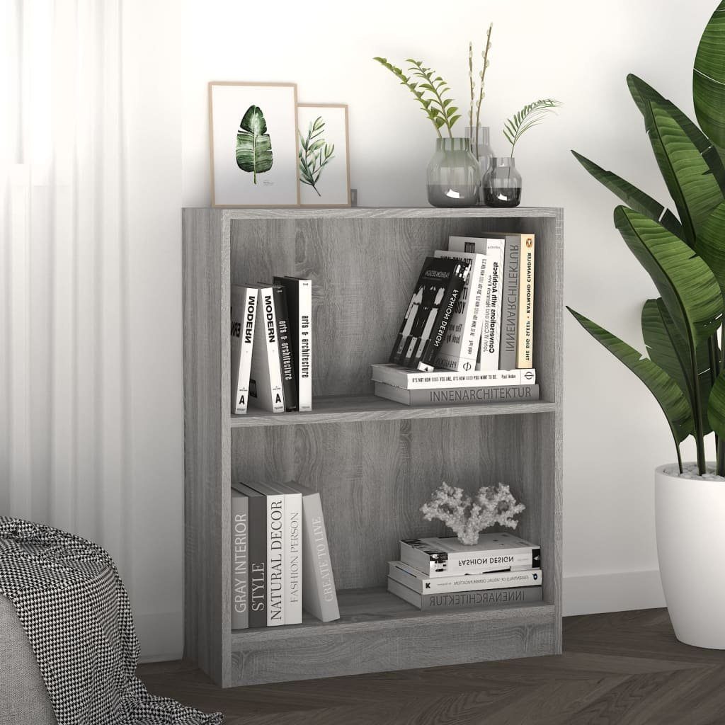 vidaXL Bücherregal Bücherregal Grau Sonoma 60x24x74,5 cm Holzwerkstoff, 1-tlg.