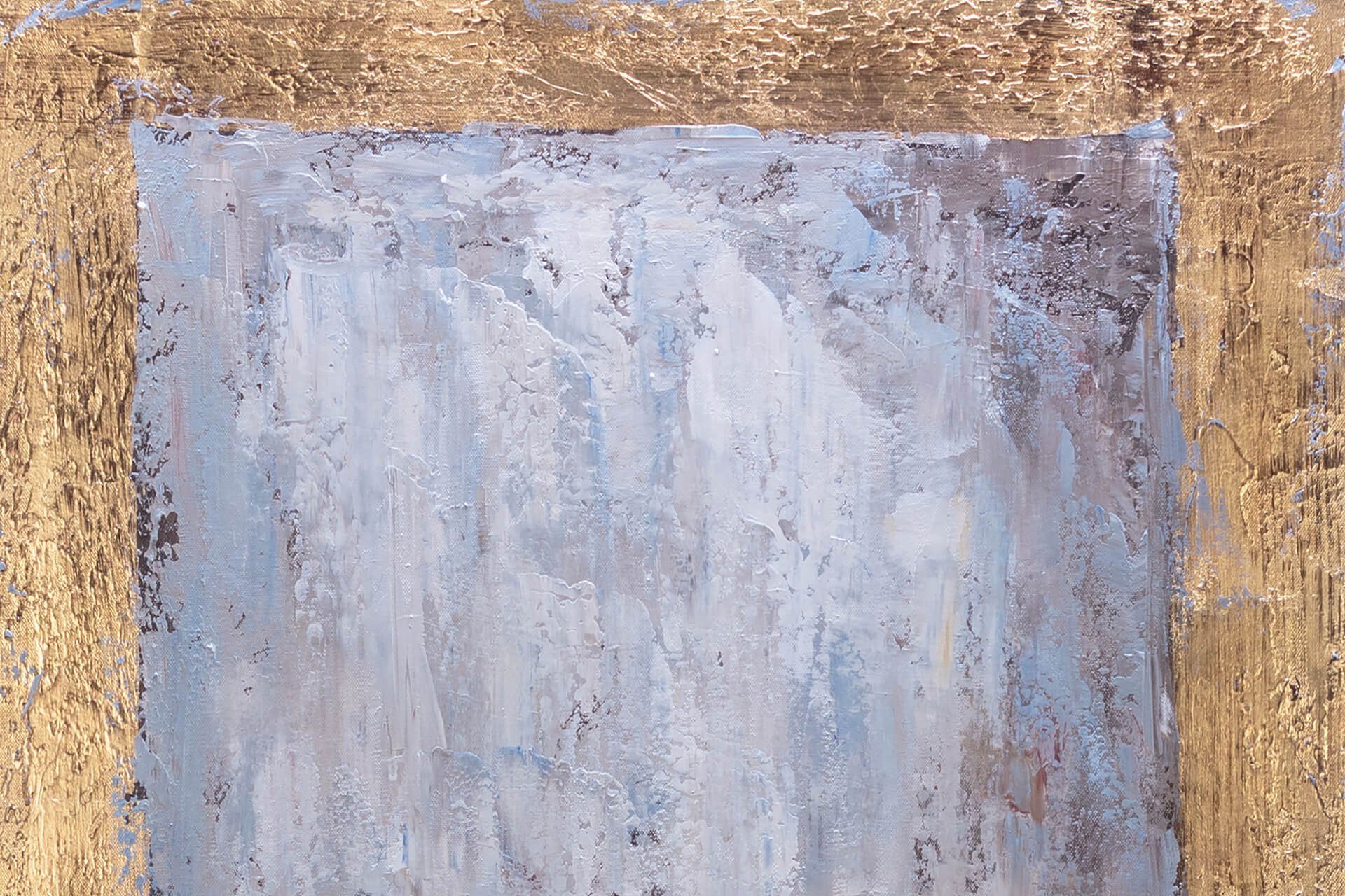 KUNSTLOFT Gemälde Goldene Aura 60x90 cm, Leinwandbild 100% HANDGEMALT Wandbild Wohnzimmer