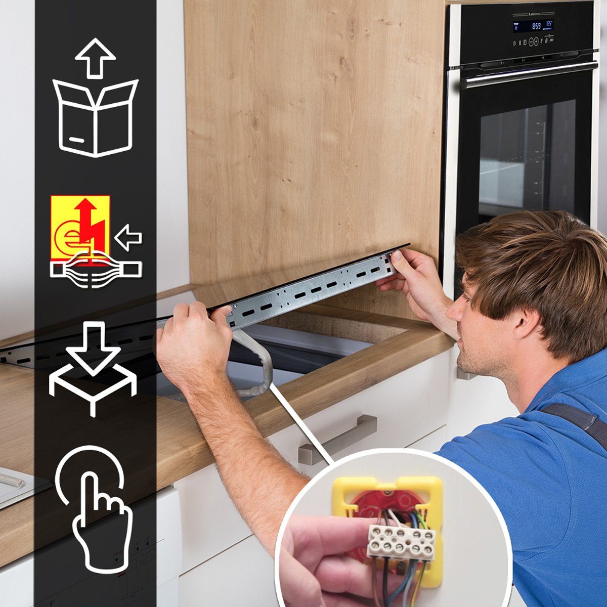 KKT KOLBE Elektro-Kochfeld KF592RL, 59cm / Autark / 6,6kW / 9 Stufen / 4 Zonen / Rahmenlos / Touch