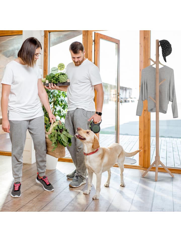 relaxdays Garderobenständer in Natur - (B)43,5 x (H)173 x (T)37 cm günstig kaufen onesize