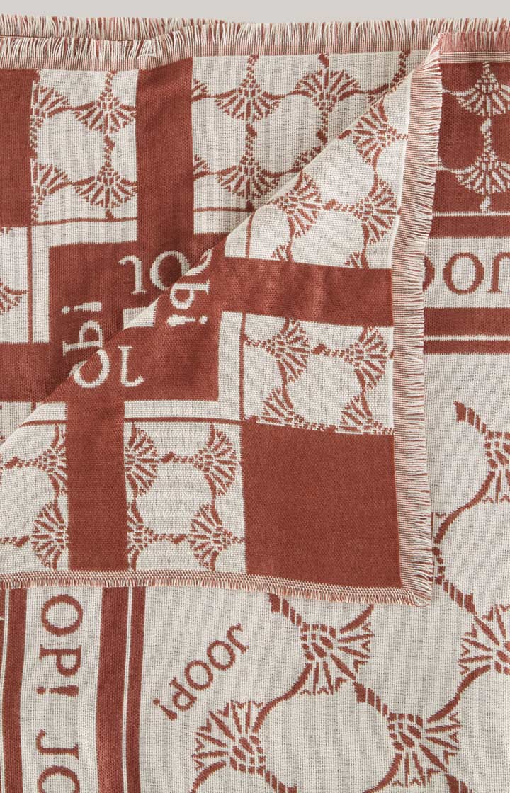 Jacquard-Schal in Kupferbraun/Beige