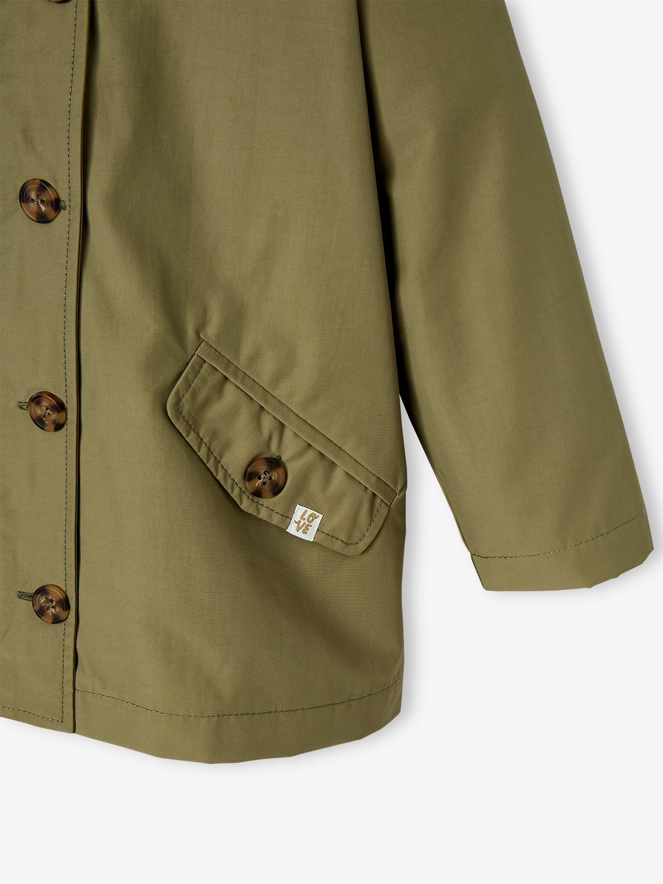 Trench à capuche mi-saison fille beige