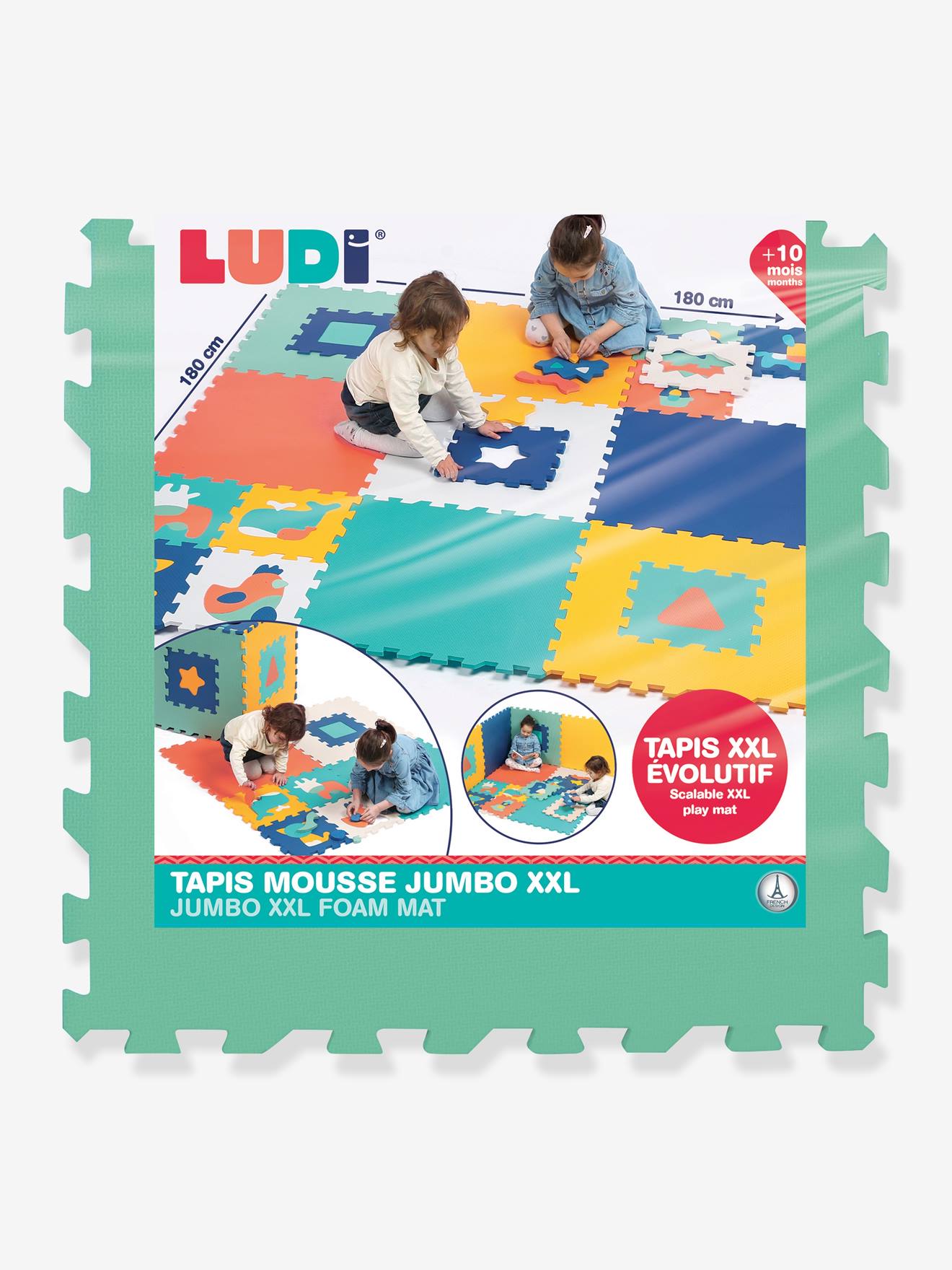 Ludi Extragroße Baby Schaumstoff-Puzzlematte LUDI - mehrfarbig