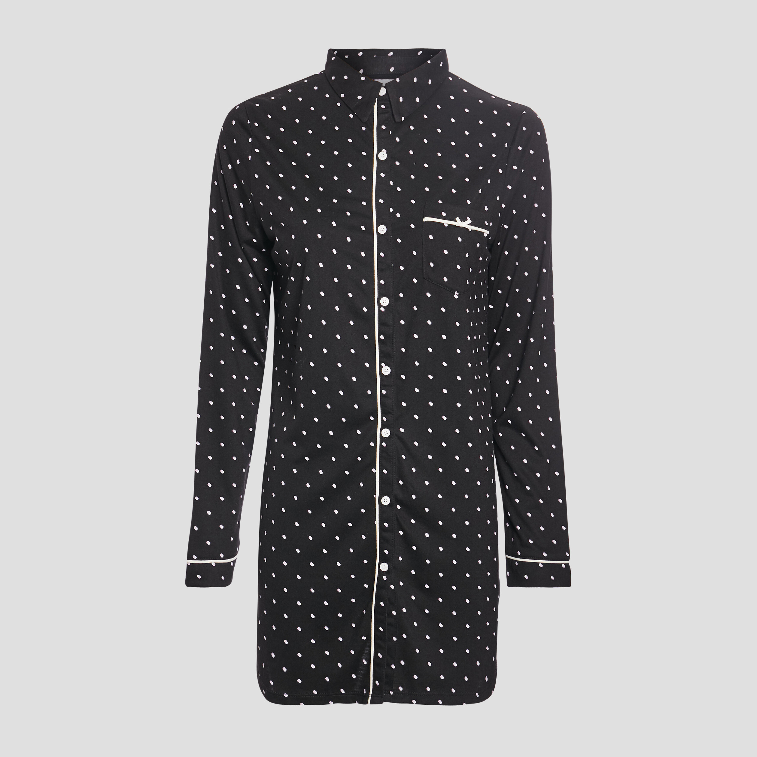 Chemise de nuit liquette noir femme | La Halle