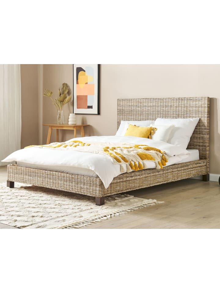 Beliani Doppelbett SALBRIS in /Dunkler Holzfarbton - (W) 172 x (H) 120 x (L) 213 cm günstig kaufen onesize