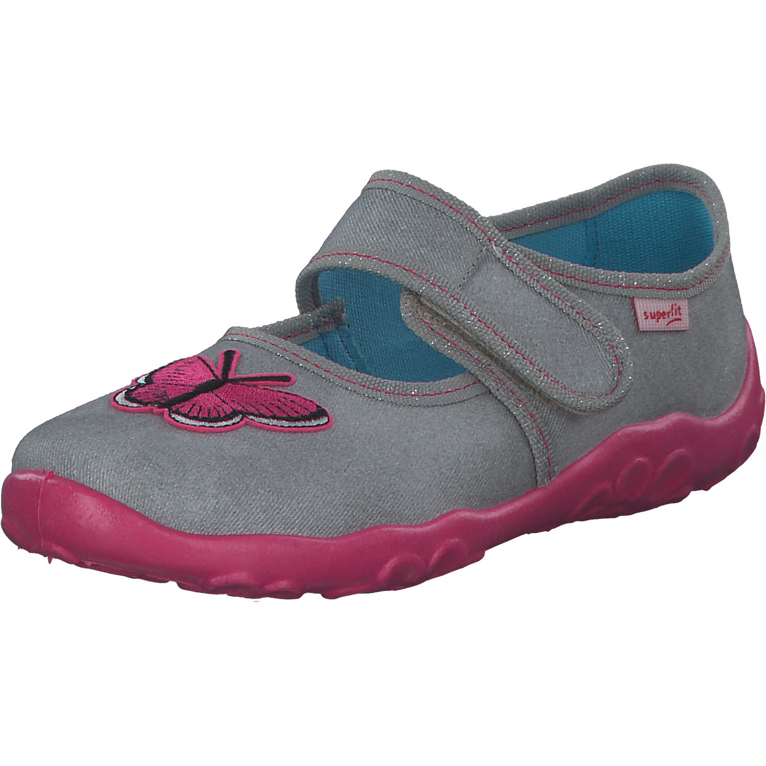 Superfit BONNY 00280, Hausschuhe, Kinder, grau/pink