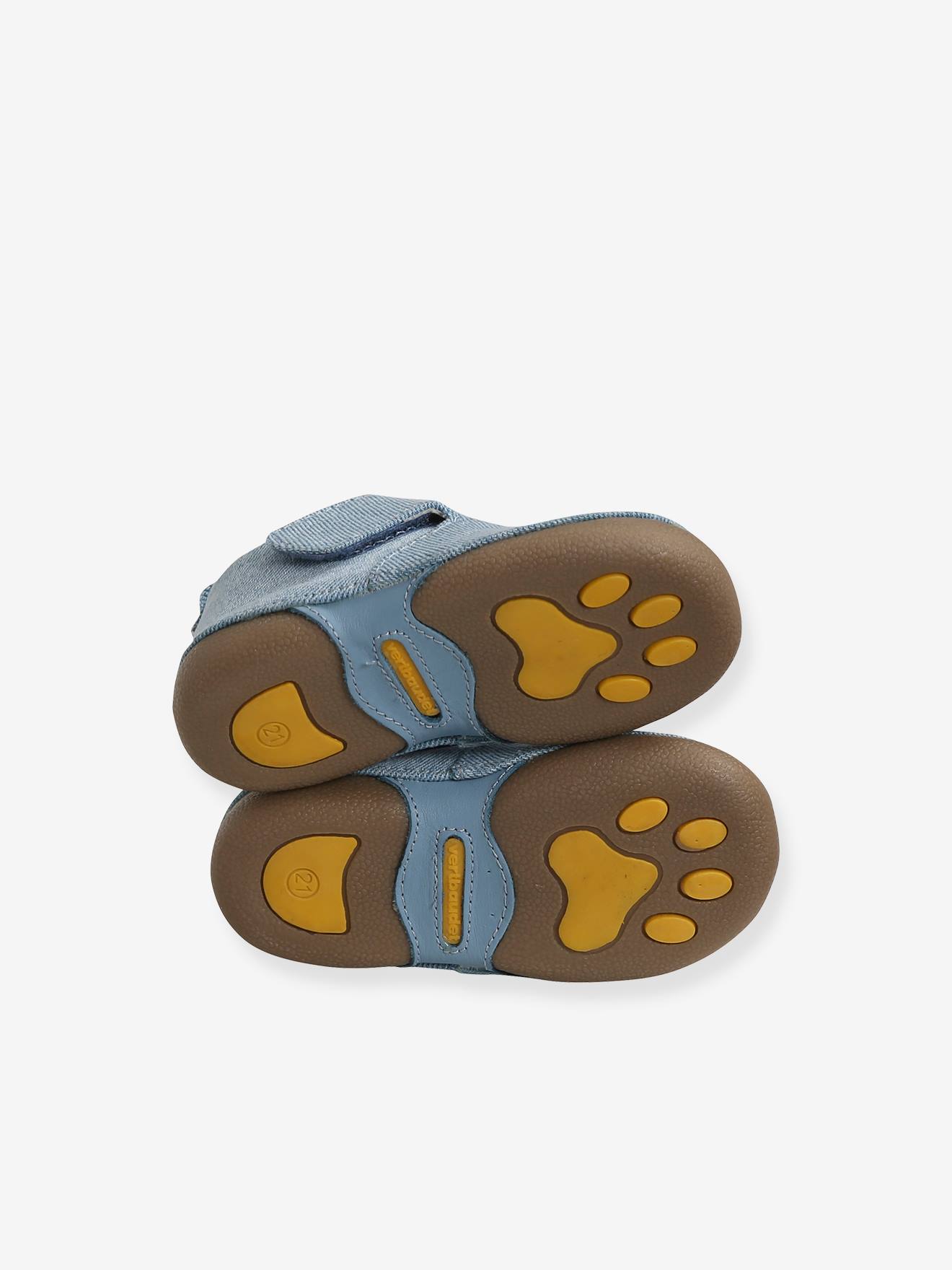 Chaussons scratchés bébé garçon en toile denim denim