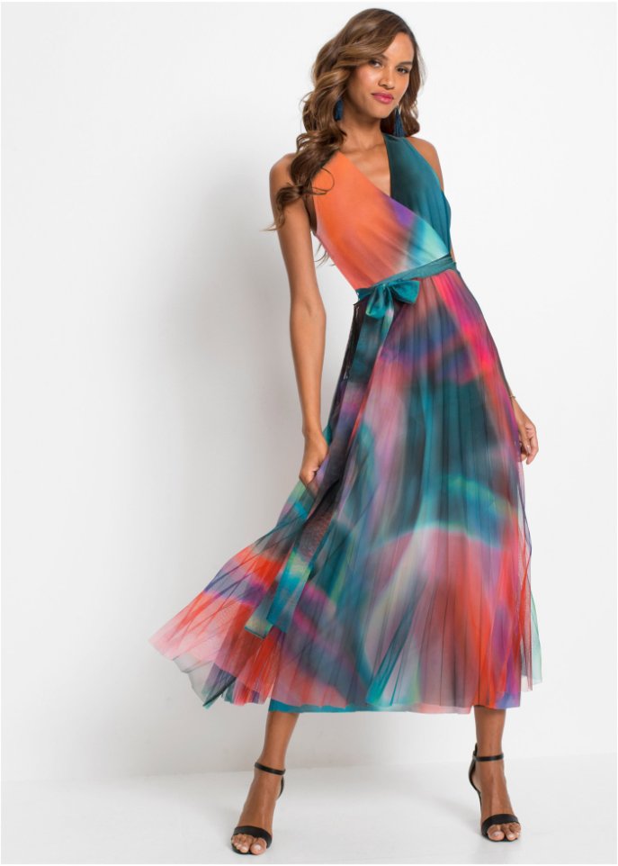 Farbiges Wickelkleid