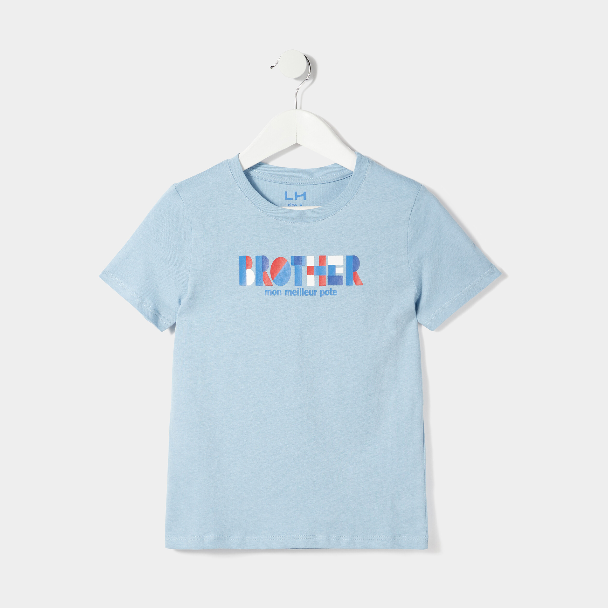 T-shirt manches courtes bleu ciel garçon | La Halle