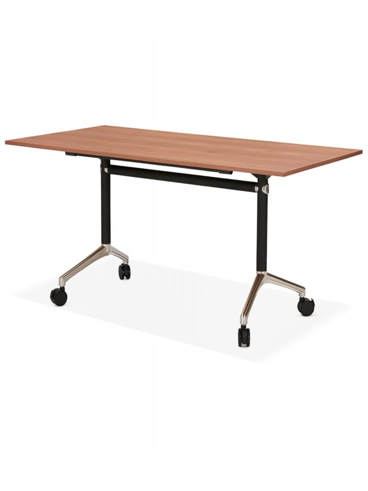 KADIMA DESIGN Klappbarer Schreibtisch aus Holz mit Walnussoptik | Elegantes Design in Braun günstig kaufen