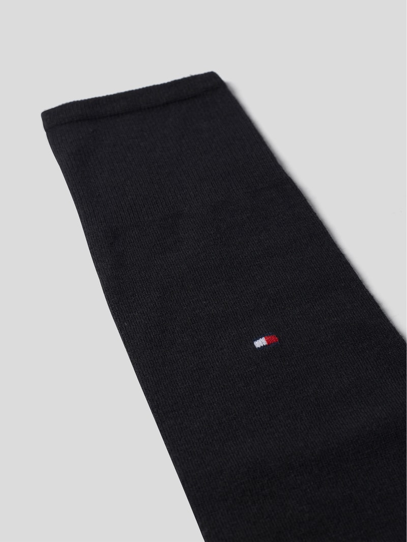 Kniestrümpfe aus Baumwoll-Elasthan-Mix mit Logo-Motiv in schwarz