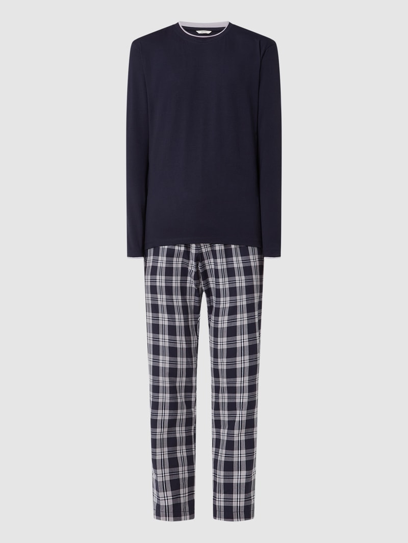 Pyjama aus Baumwollmischung in dunkelblau