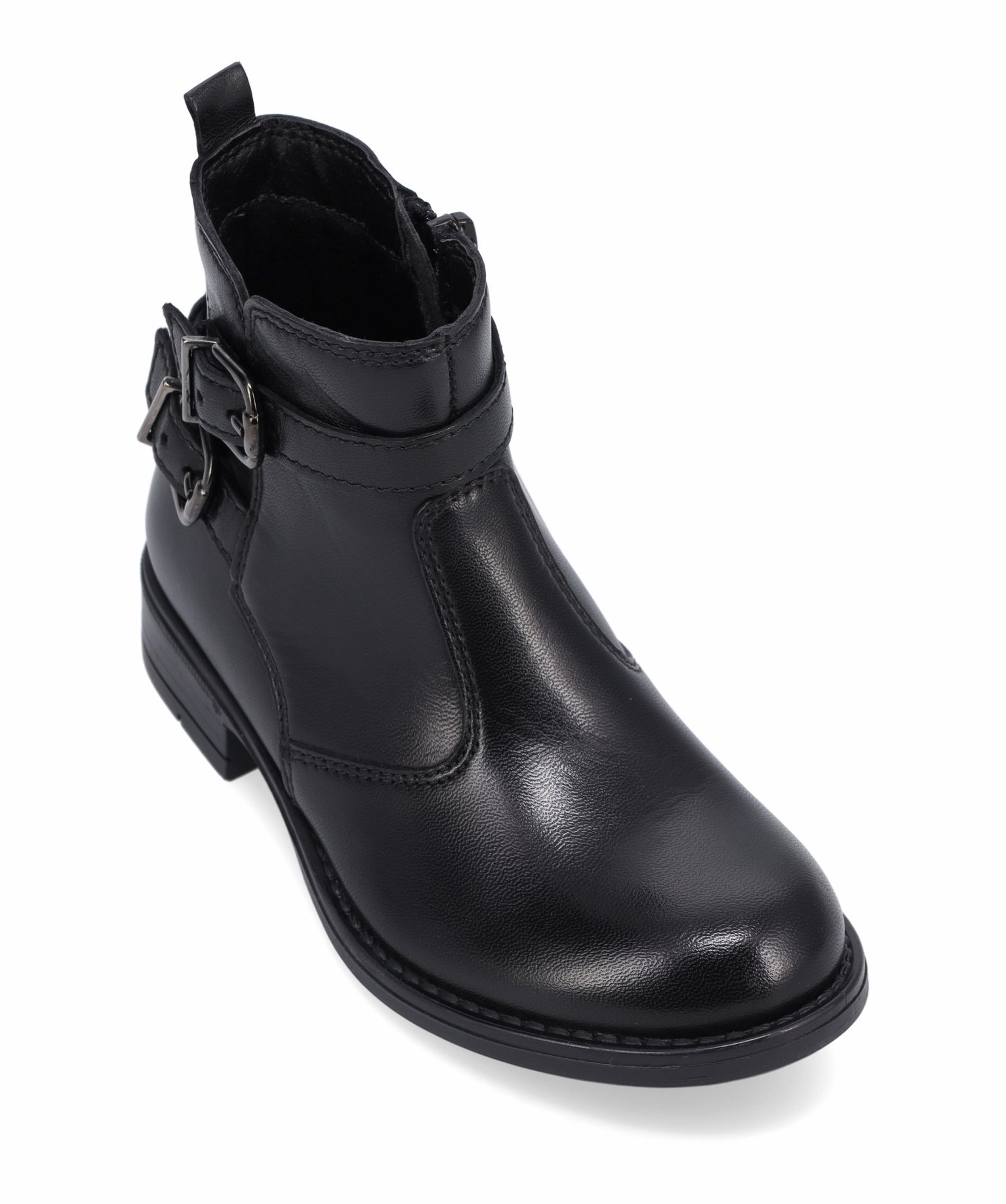 Boots fille unies style cavalière dessus cuir - Tanéo noir | GEMO
