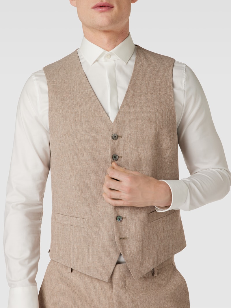 Weste mit Webstruktur Modell 'Wackno' in beige