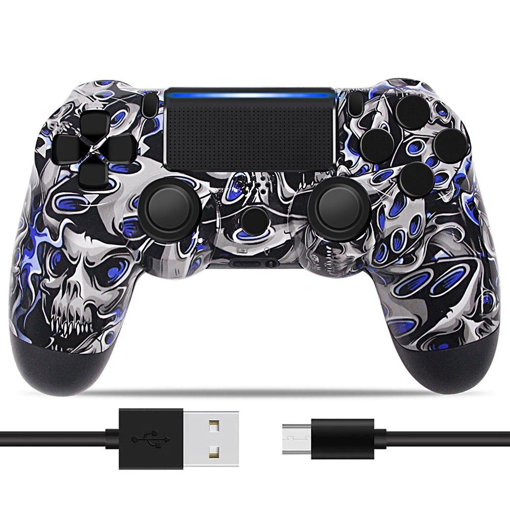 KINSI Wireless Gamepad, Controller, für PS4, Bluetooth, Blau-Todesgeist PlayStation 4-Controller