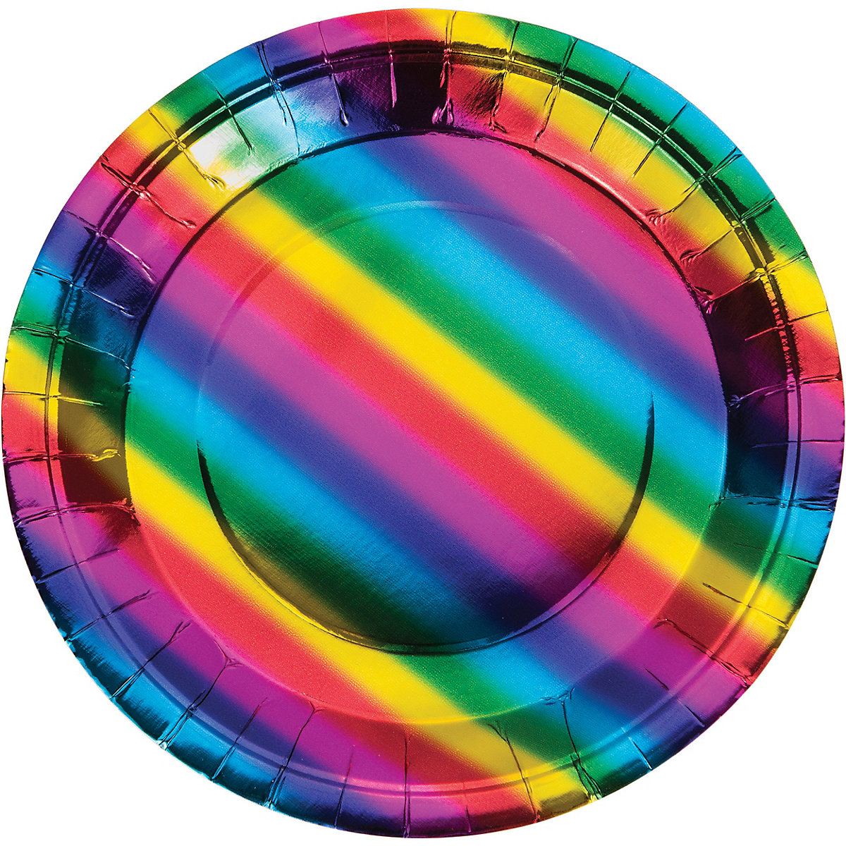 8 Papp-Teller (Ø 23 cm) Rainbow-Party (Foliendruck)
