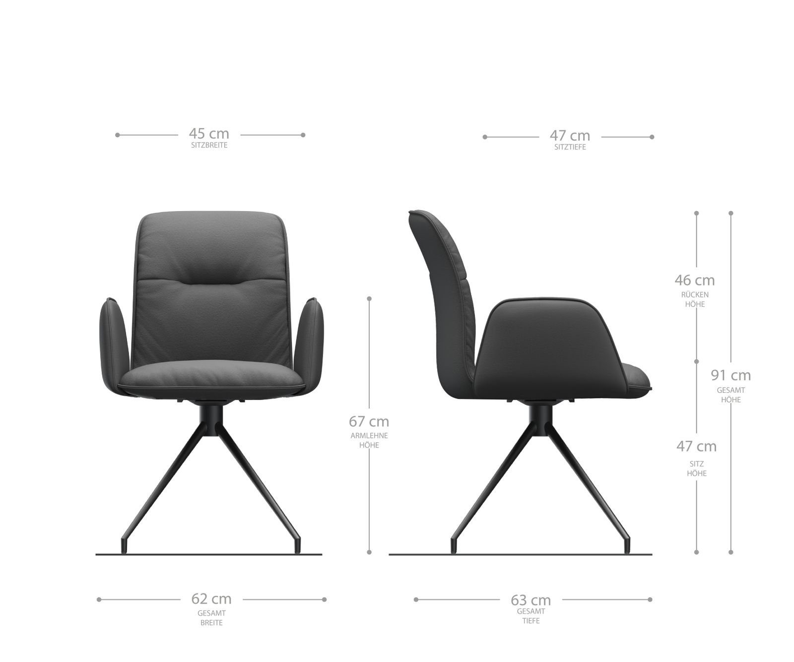 DELIFE Polsterstuhl Vinja-Flex, Kreuzgestell konisch Edelstahl Beige Vintage 180° drehbar