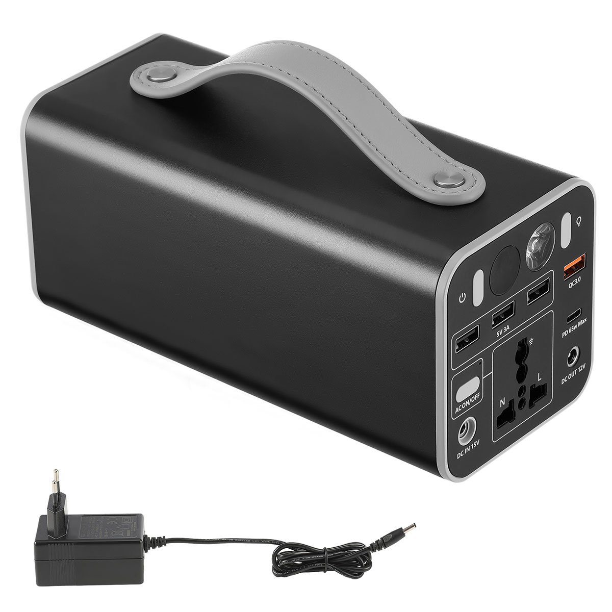 LETGOSPT Stromerzeuger 150W Tragbares Powerstation, LiFePO4-Batterie 158 Wh/43200mAh, PD 65W, AC/USB-Eingang/Ausgang, Kraftwerk für Camping/Reisen/im Freien/Notfall