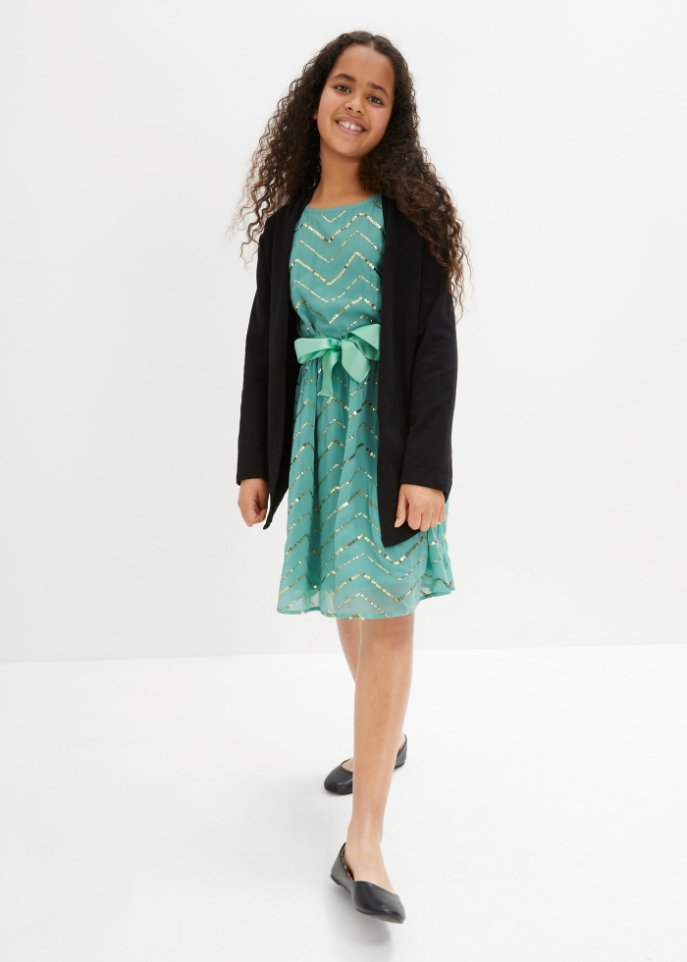 Festliches Mädchen Kleid mit Pailletten