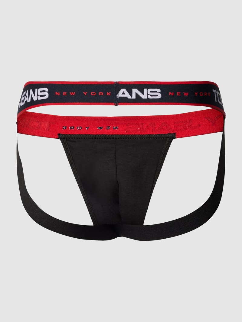 Jockstrap mit elastischem Logo-Bund Modell 'NEW YORK' im 3er-Pack in schwarz