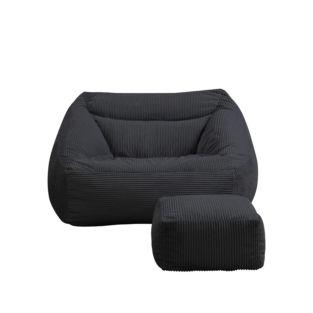 Home Deluxe Sitzsack mit Hocker COZY Anthrazit