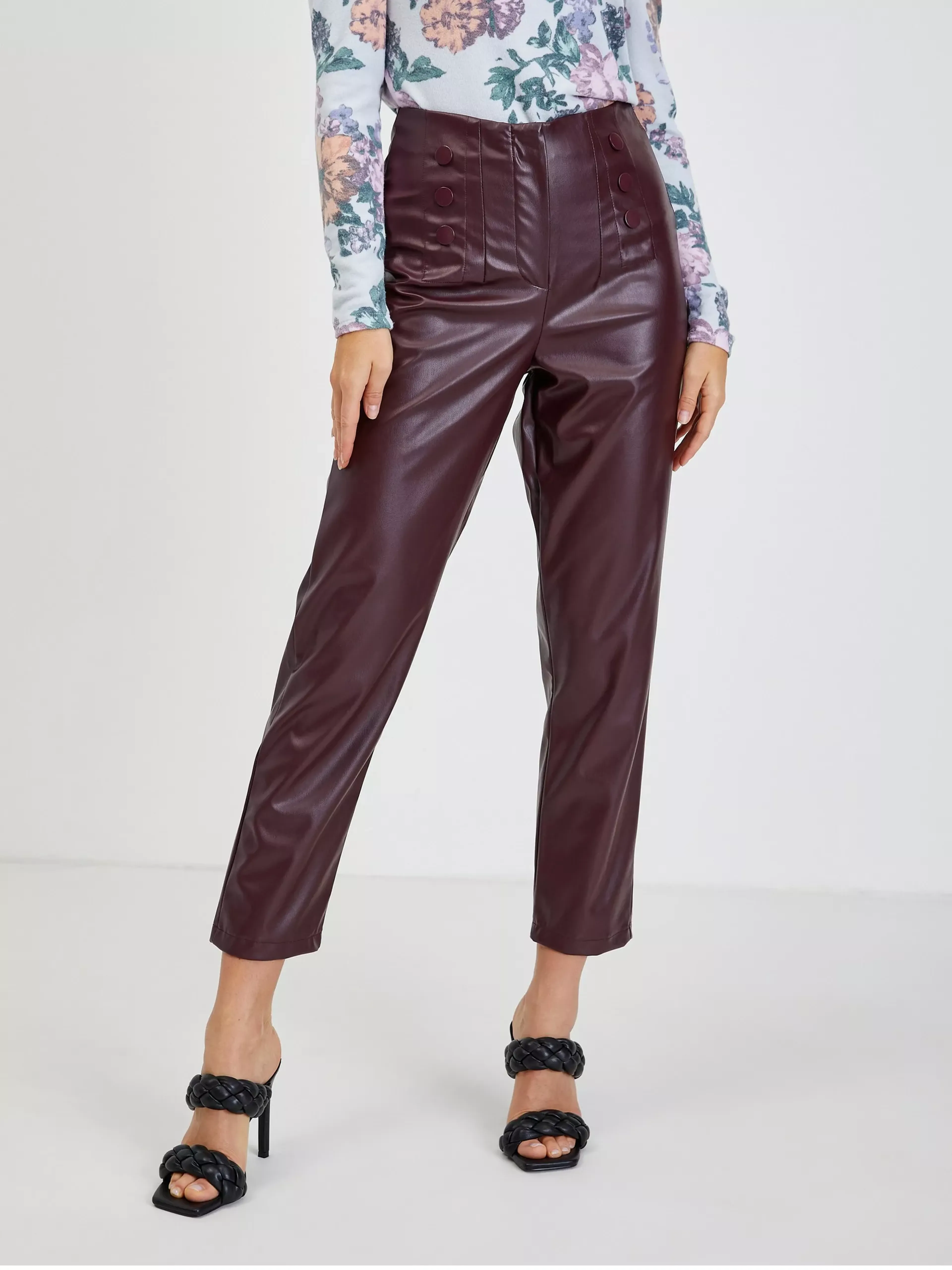 Burgunderrot Damen Kunstederhose ORSAY