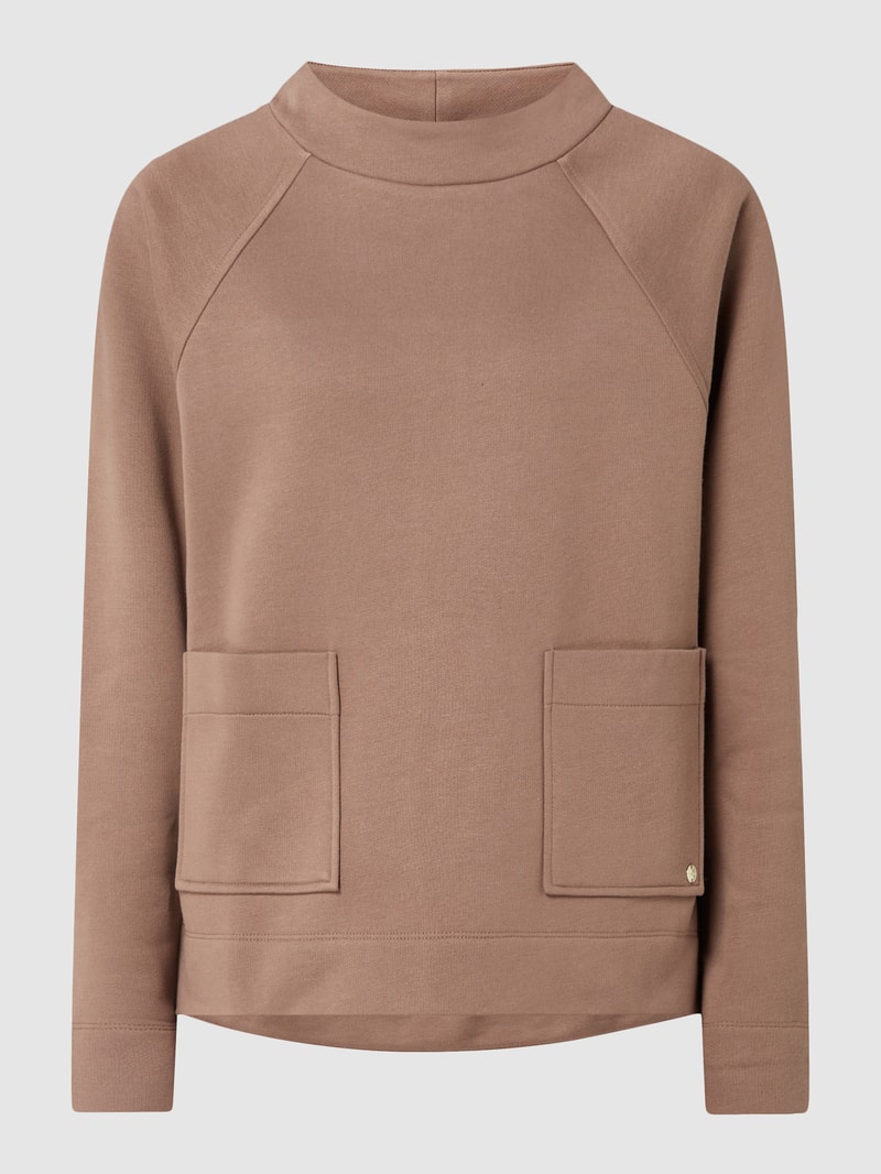 Oversized Sweatshirt mit aufgesetzten Taschen in taupe