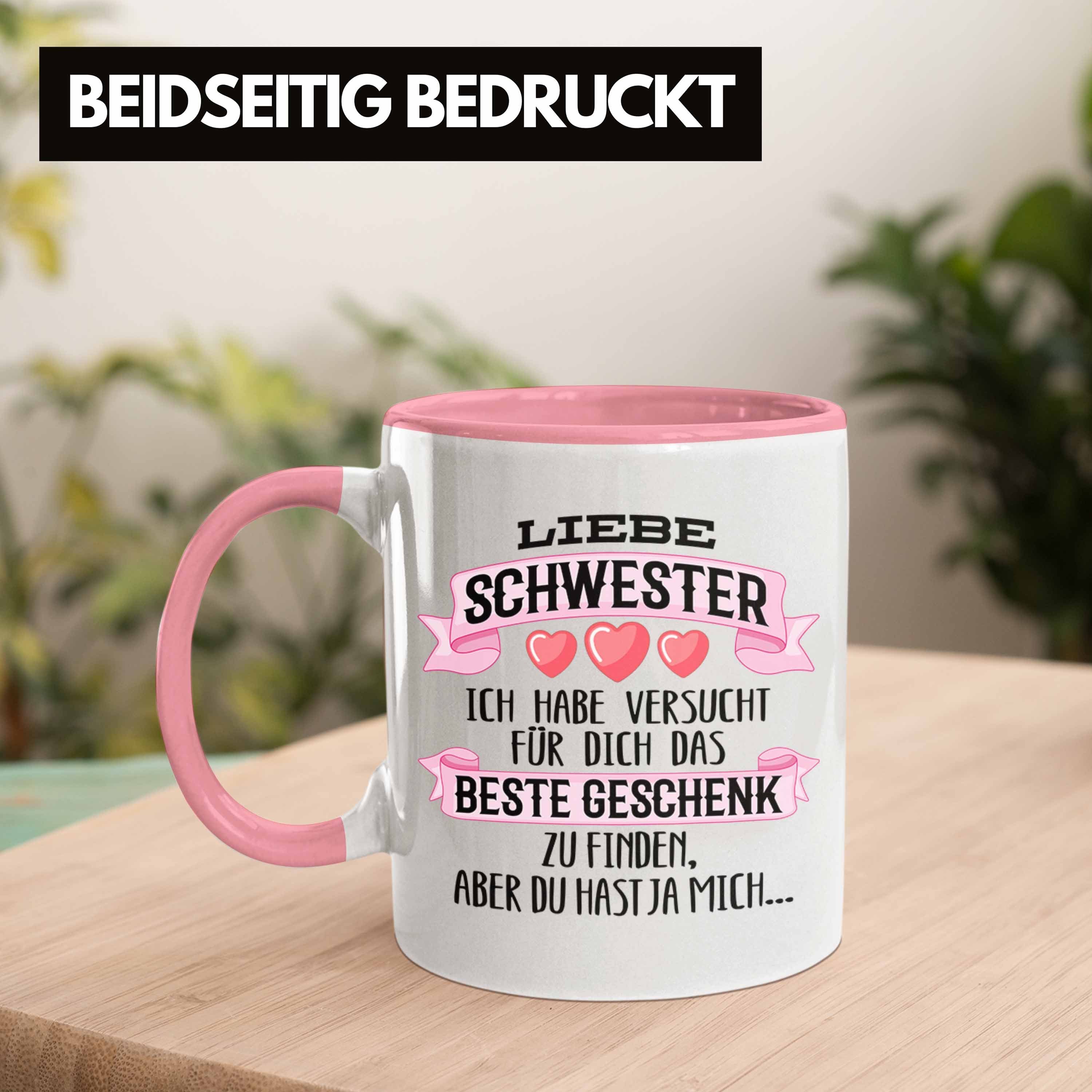 Trendation Tasse Trendation - Beste Schwester Geschenk Tasse Kaffeetasse Geburtstag Weihnachten Geschenkideen Schwestern Bruder Lustig