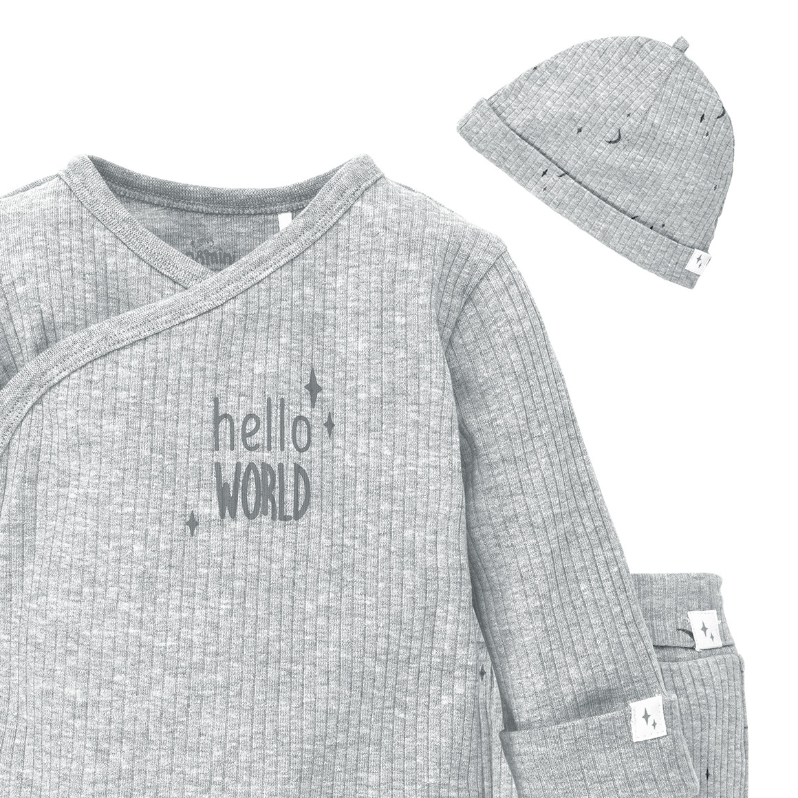 Newborn Wickelbody, Leggings und Mütze