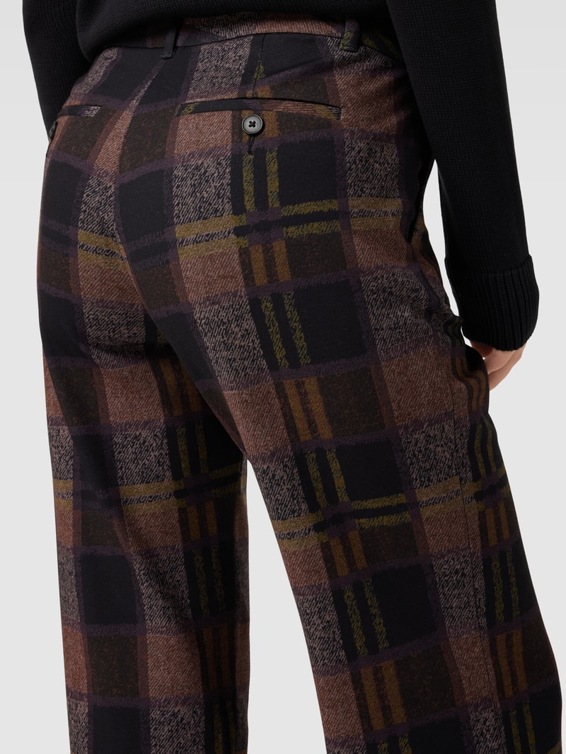 Stoffhose mit Allover-Muster in dunkelbraun