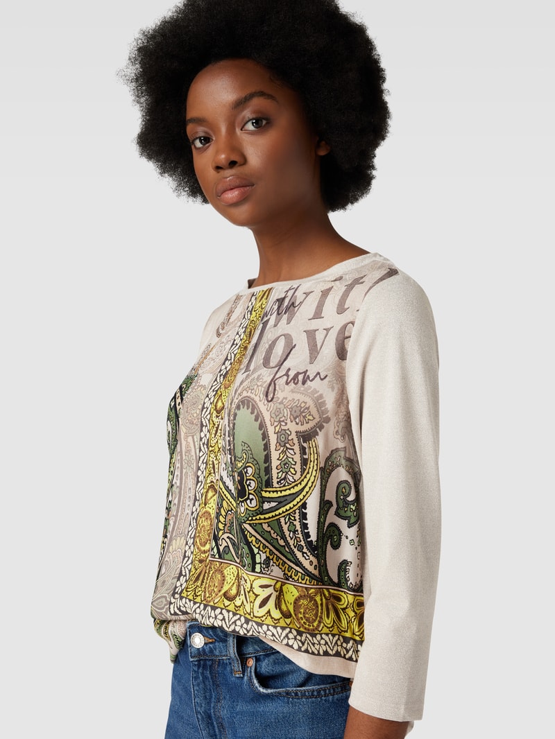 T-Shirt mit 3/4-Arm in sand