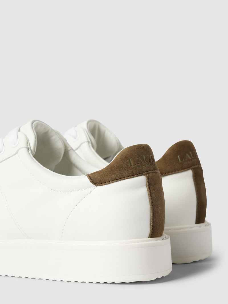 Sneaker aus Leder mit Logo-Stitching Modell 'ANGELINE' in weiß