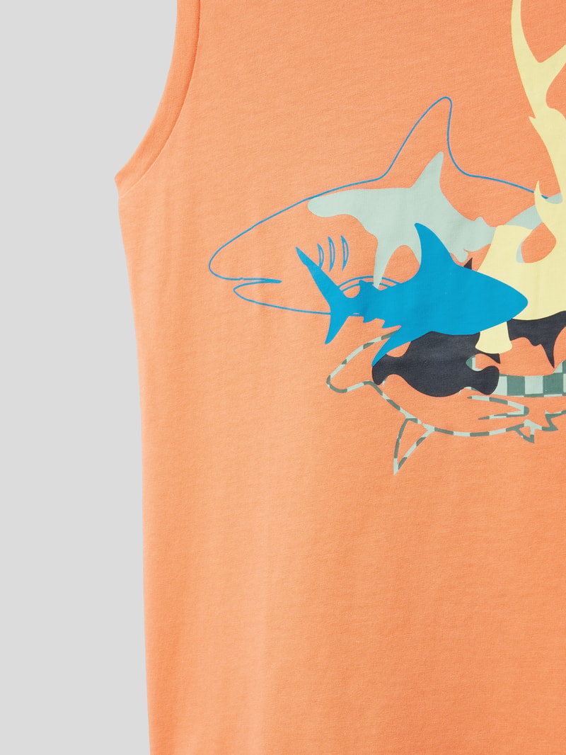 Tanktop mit Motiv-Print in orange