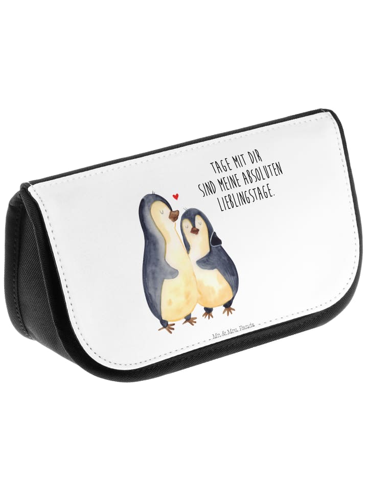 Mr. & Mrs. Panda Kosmetiktasche Pinguin umarmen mit Spruch in Weiß günstig kaufen onesize