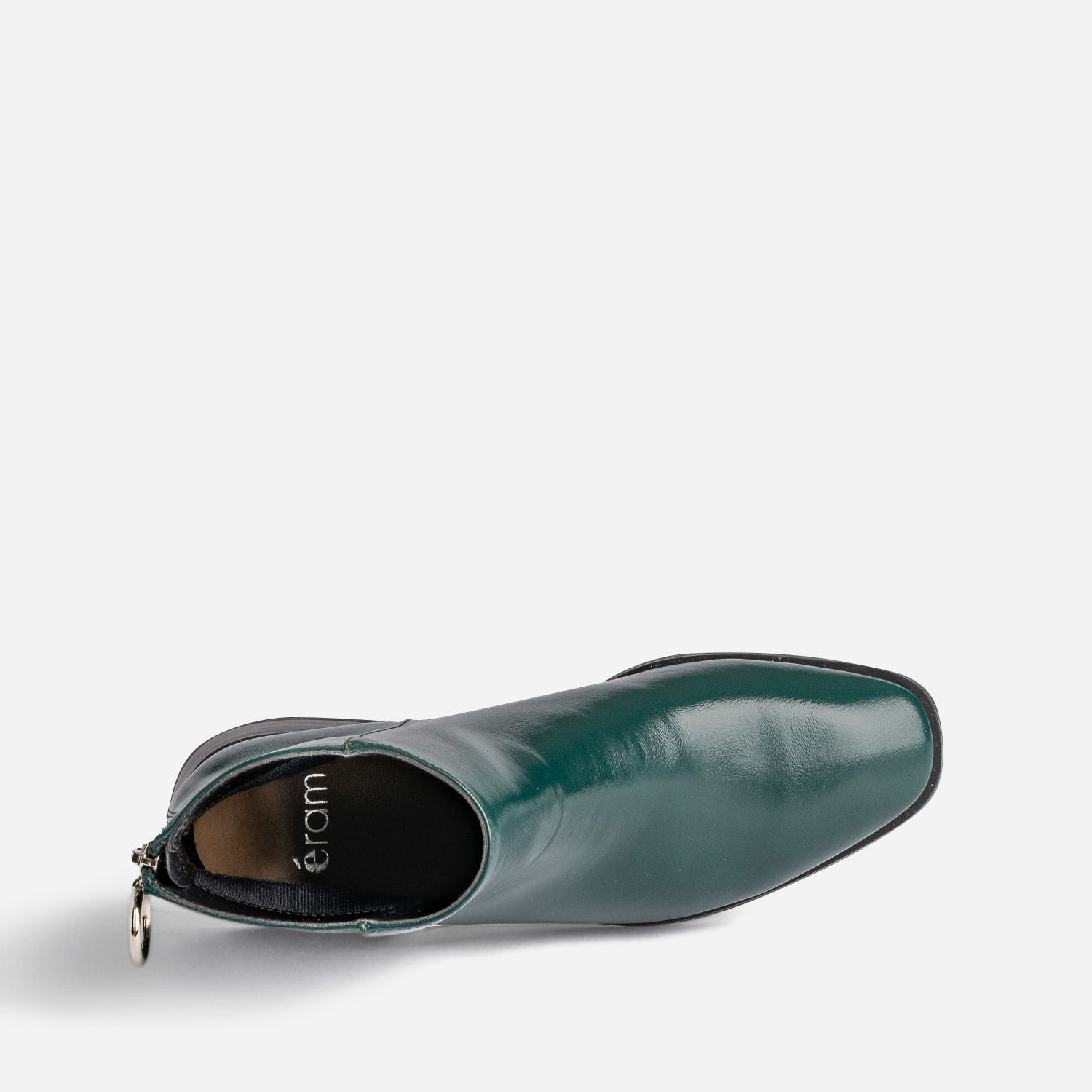 Boots vert glacé avec zip arrière