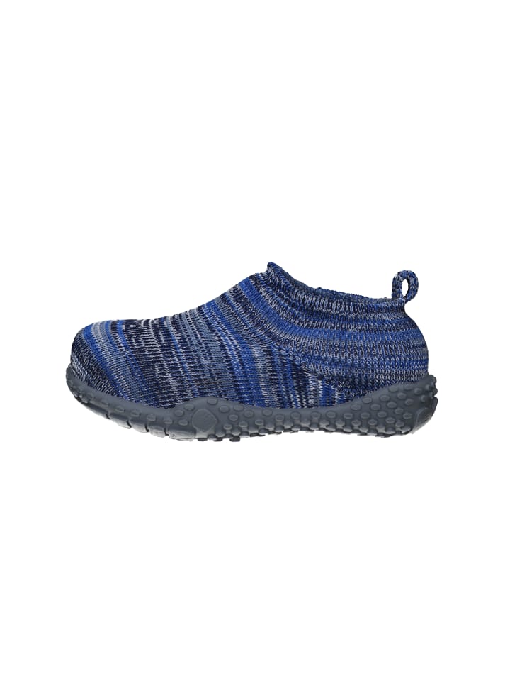 Playshoes Hausschuh Strick in Blau günstig kaufen