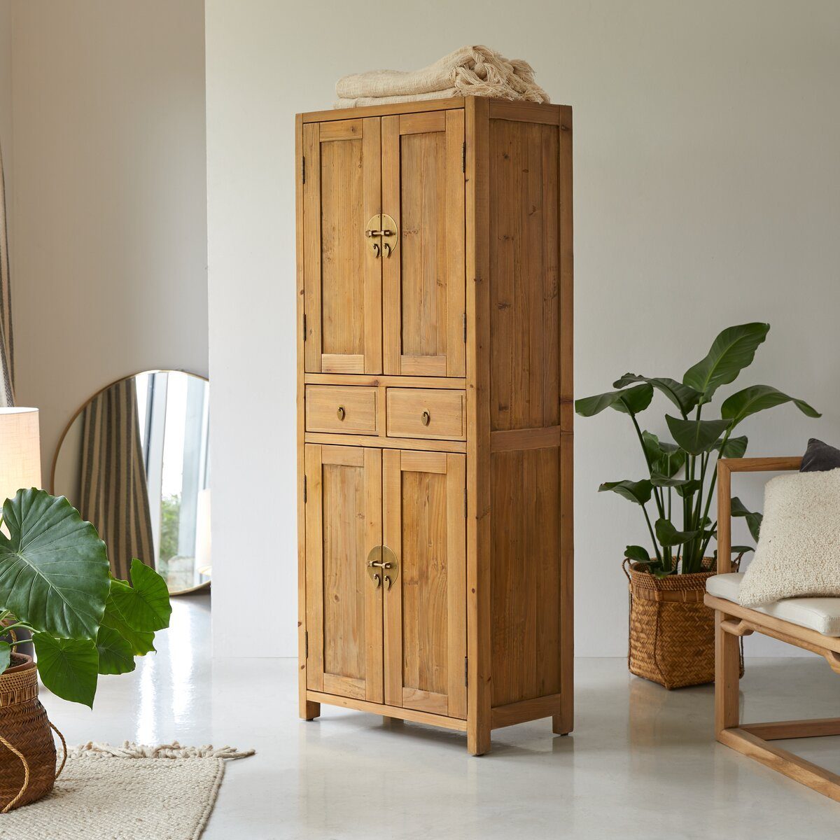 Tikamoon Buffet Aufbewahrungsschrank Natur aus massiver recycelter Kiefer