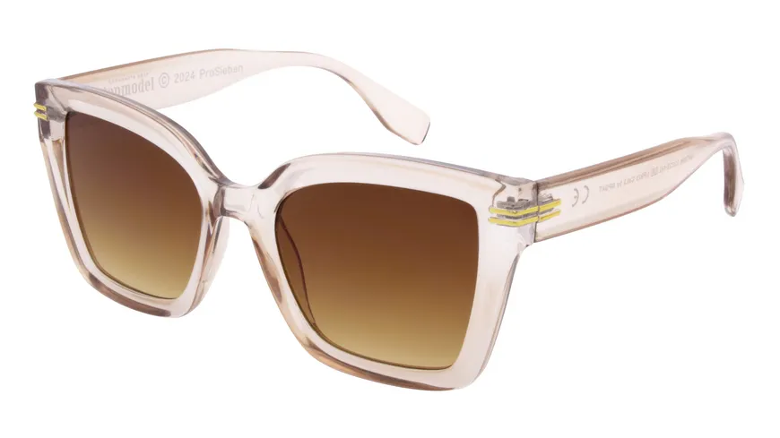 GNTM Sonnenbrille Kunststoff durchsichtig Beige