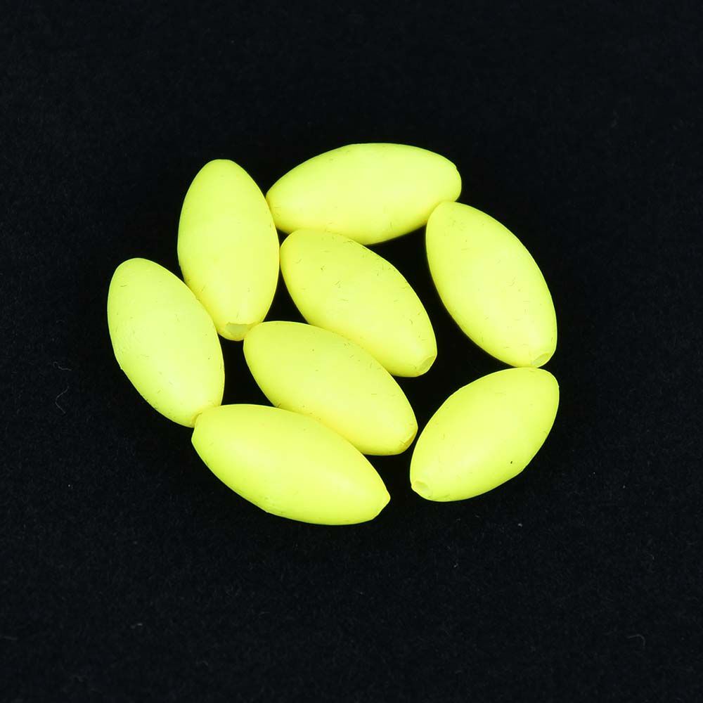Zwevende ovale Sunset fluorescerend gele kralen (20 stuks)