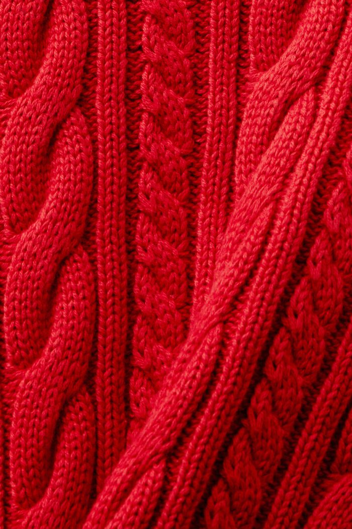 Baumwollpullover mit Zopfstrickmuster
