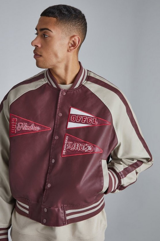 Kastige PU-Jacke