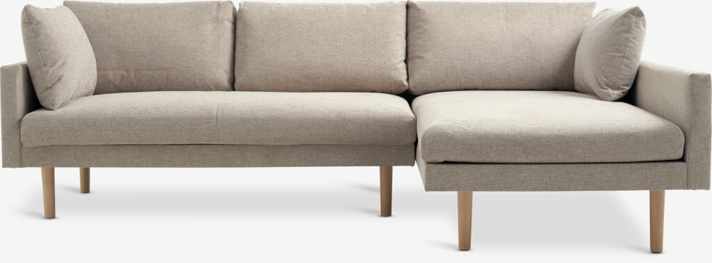 HVIDBJERG Sofa z szezlongiem HVIDBJERG kolor piaskowy
