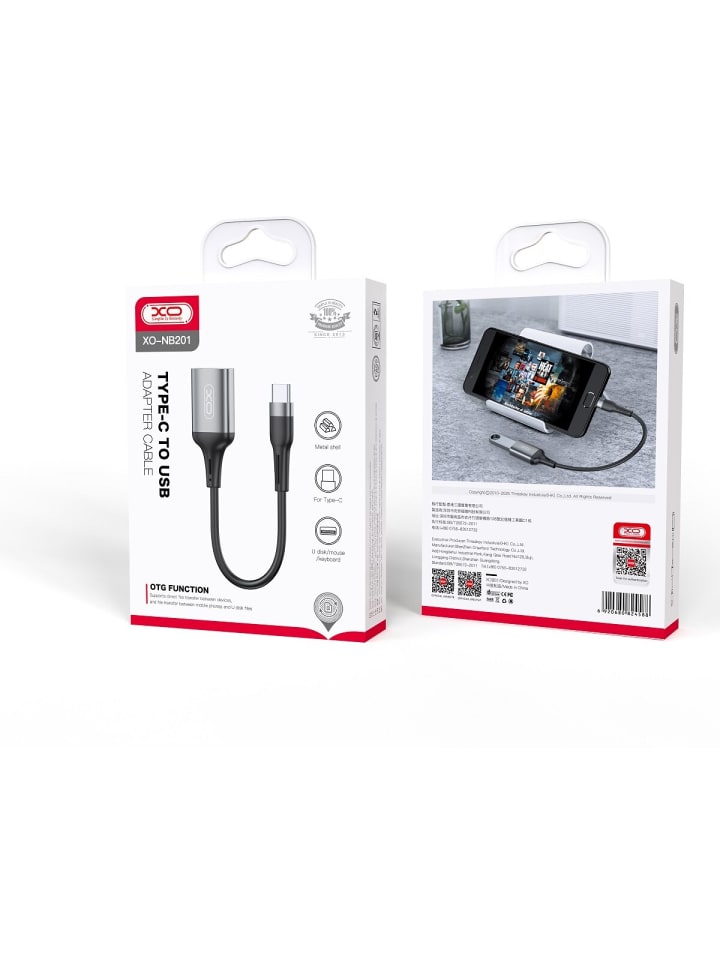 XO XO-Adapter OTG NB201 USB - Type-C Kabel schwarz in Schwarz günstig kaufen onesize