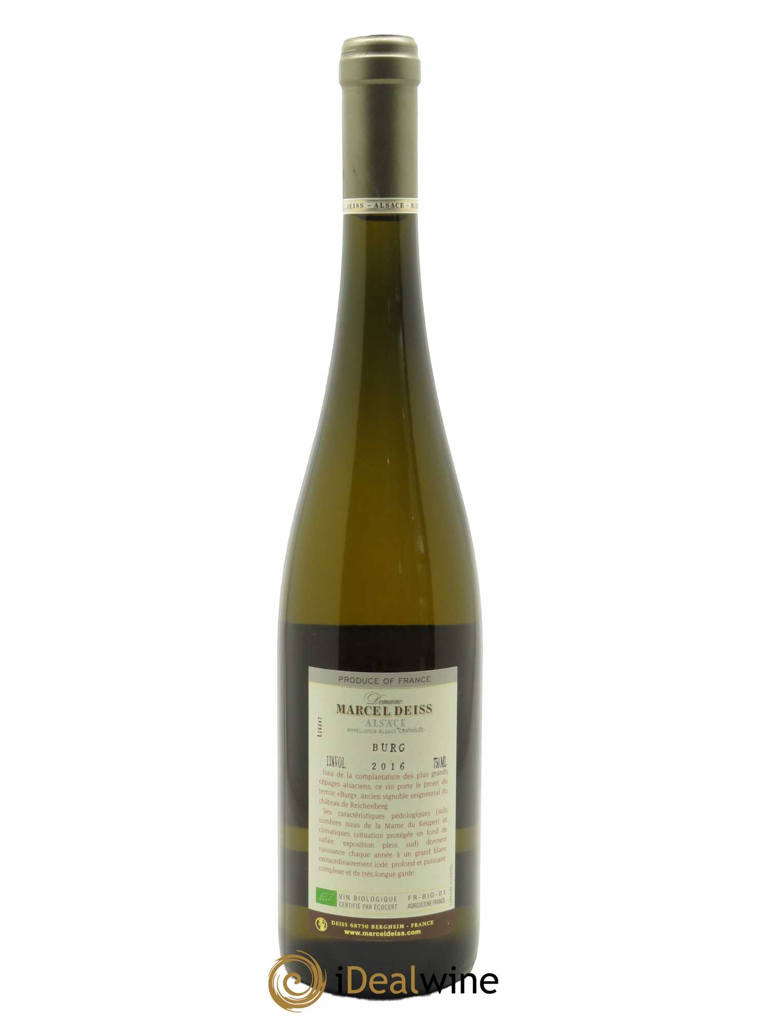 Alsace Burg Marcel Deiss (Domaine)  2016 - Lot de 1 Bouteille